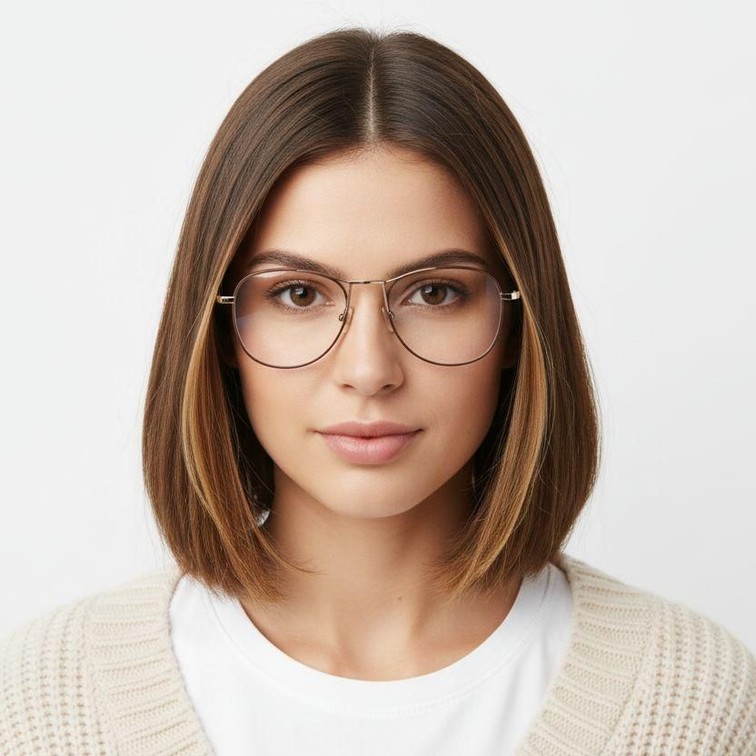 Aviator Brown Metal Glasses #BS0406-0430