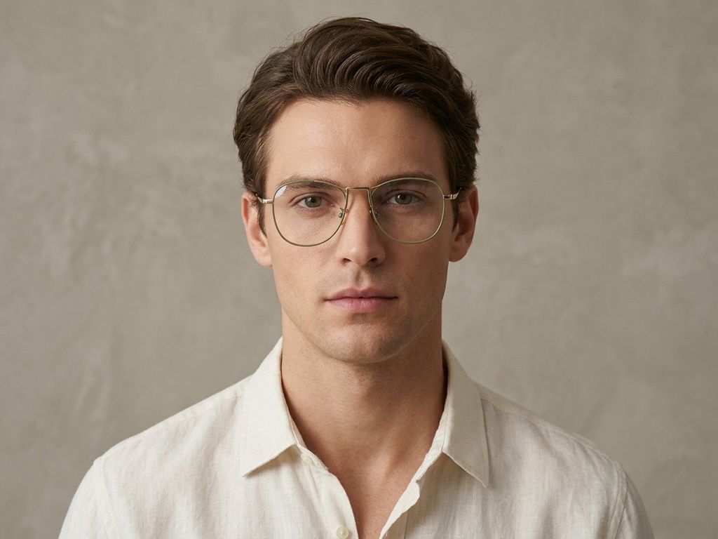 Aviator Green Metal Glasses #BS0406-0432