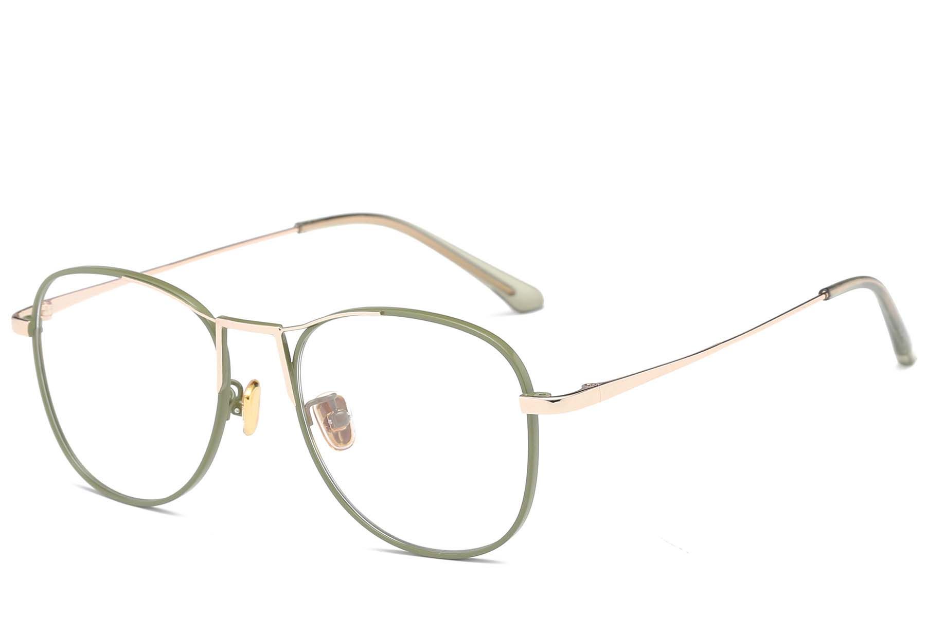 Aviator Green Metal Glasses #BS0406-0432