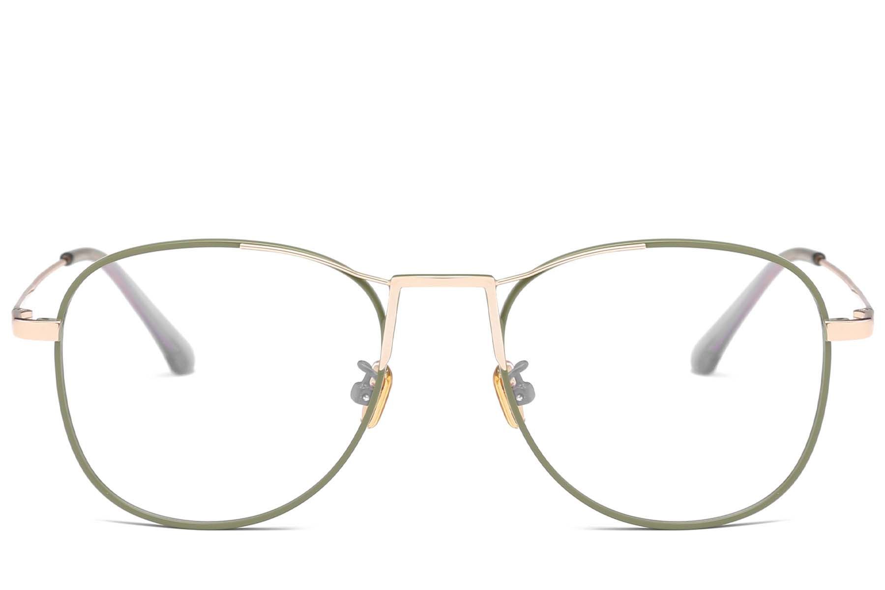 Aviator Green Metal Glasses #BS0406-0432