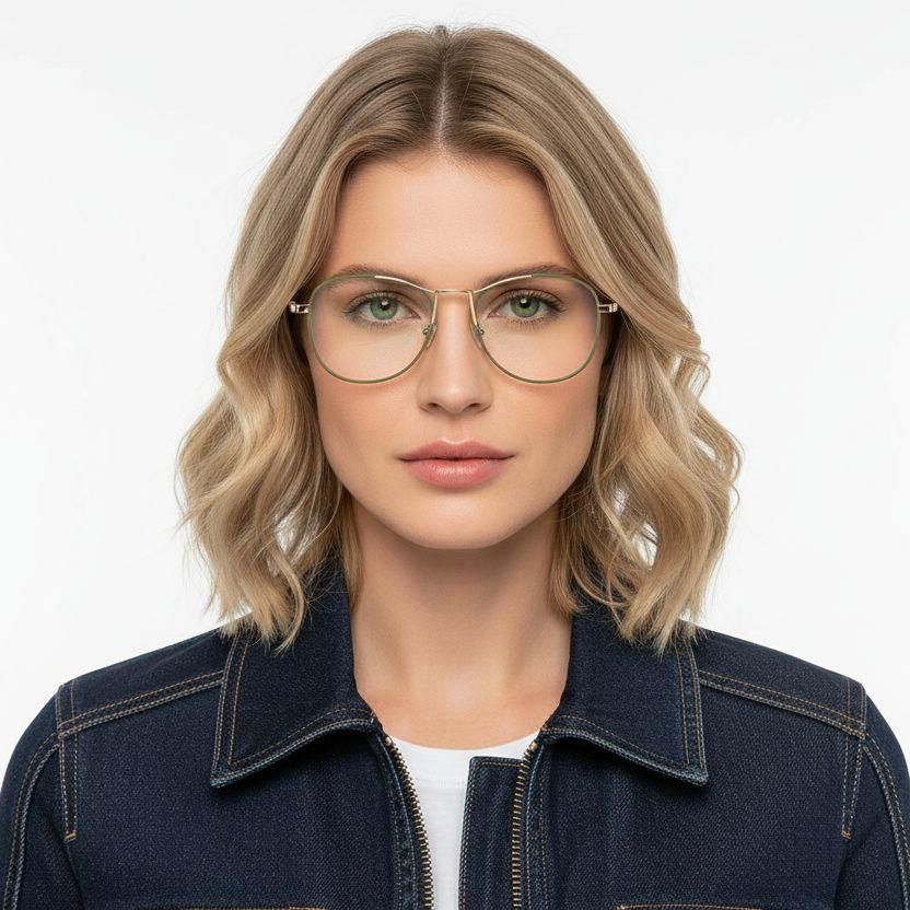 Aviator Green Metal Glasses #BS0406-0432