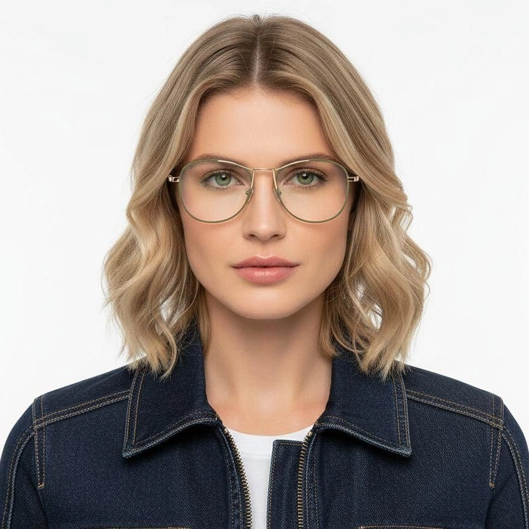 Aviator Green Metal Glasses #BS0406-0432