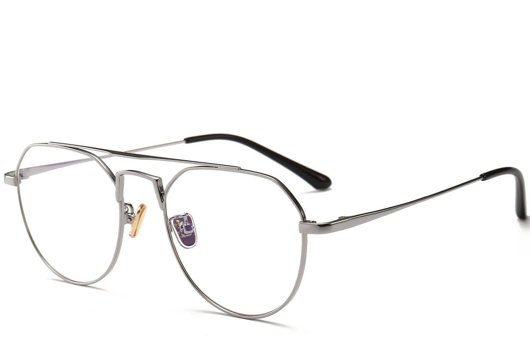 Gafas de aviador de metal plateado #BS0406-0437