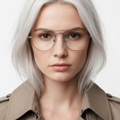 Gafas de aviador de metal plateado #BS0406-0437