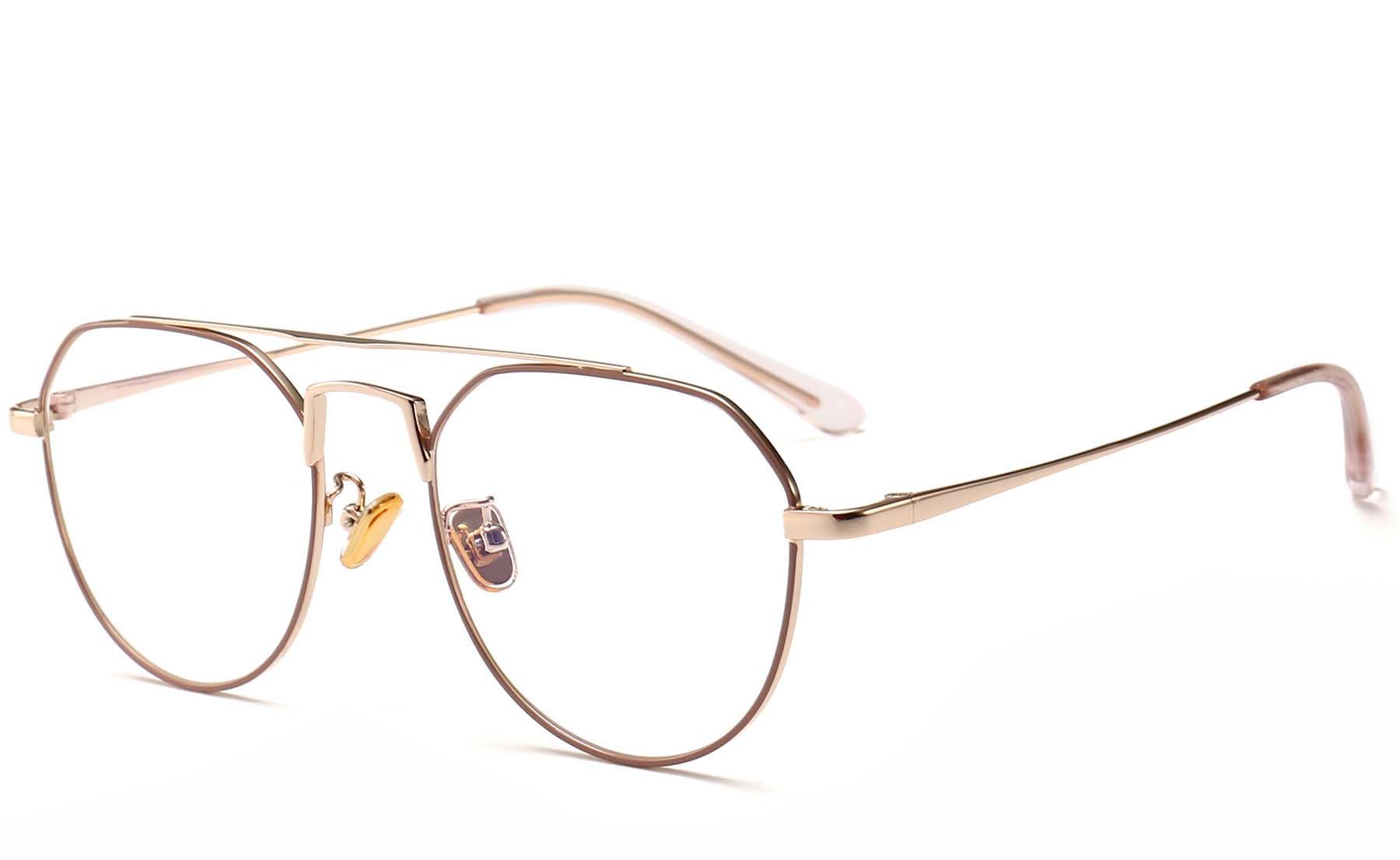 Gafas de aviador de metal rosa #BS0406-0438