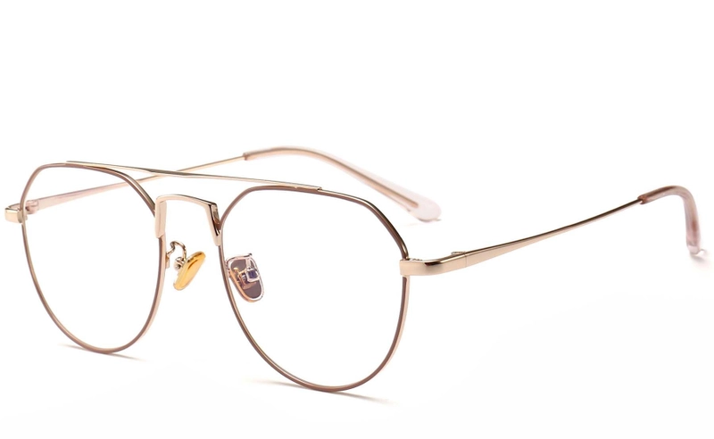 Gafas de aviador de metal rosa #BS0406-0438