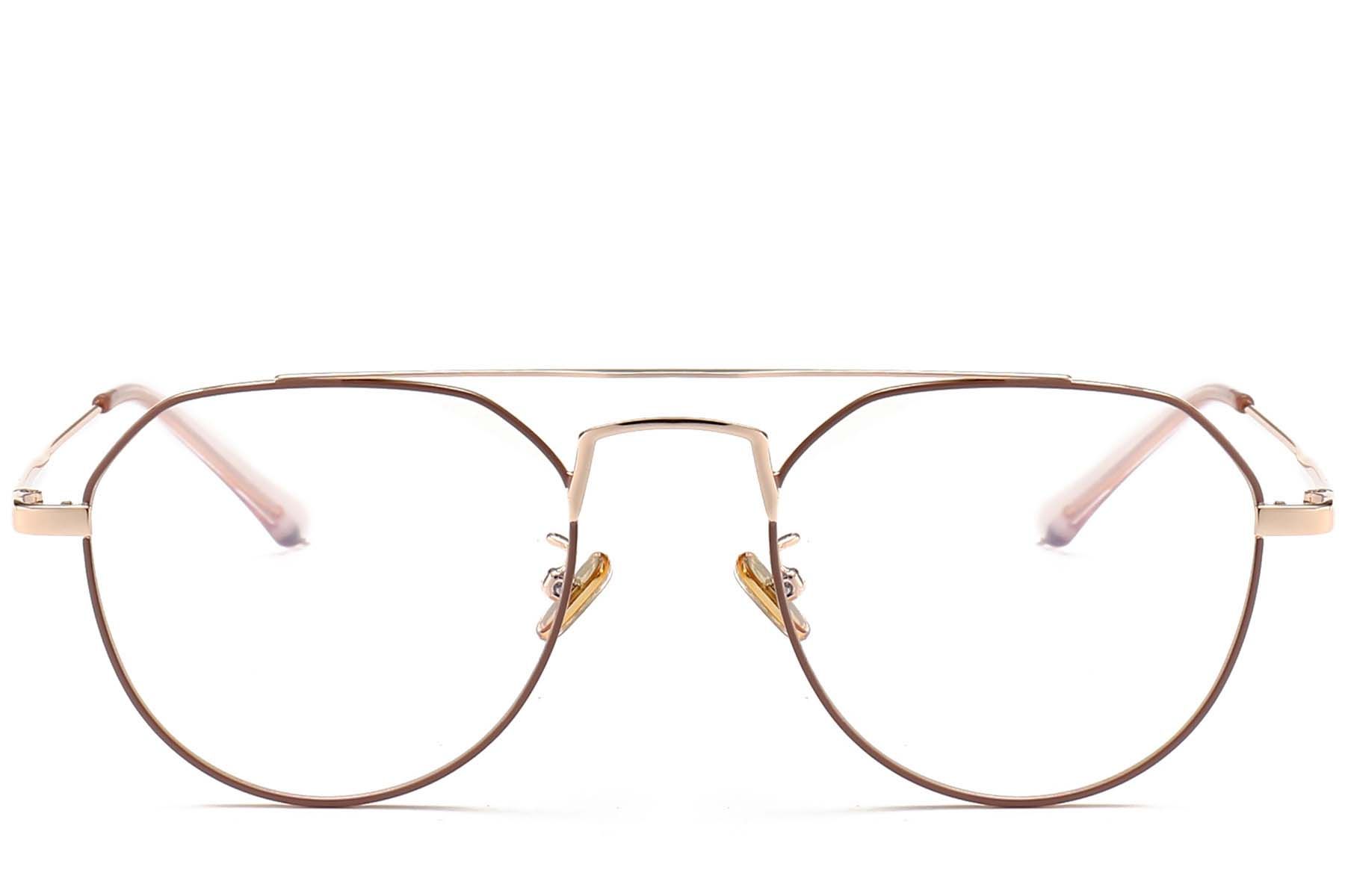 Gafas de aviador de metal rosa #BS0406-0438