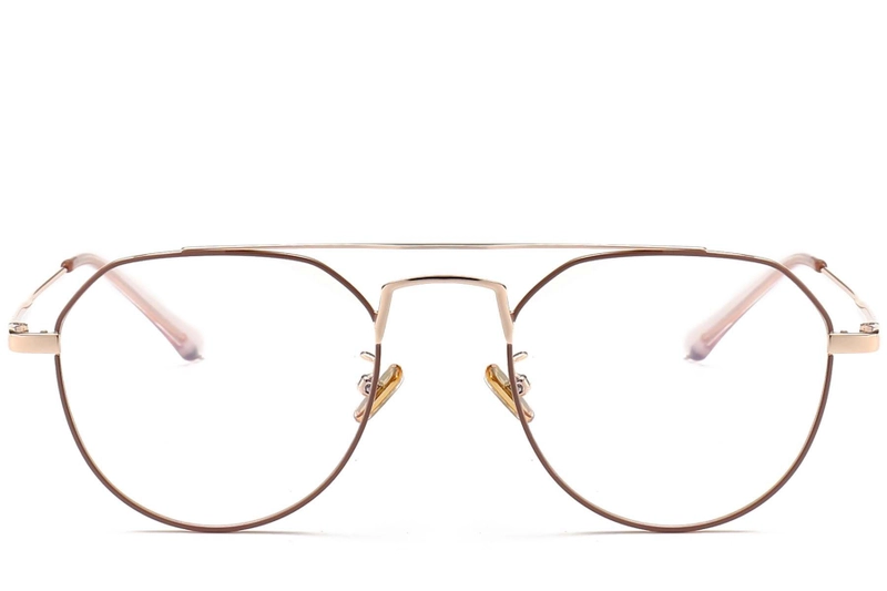 Gafas de aviador de metal rosa #BS0406-0438