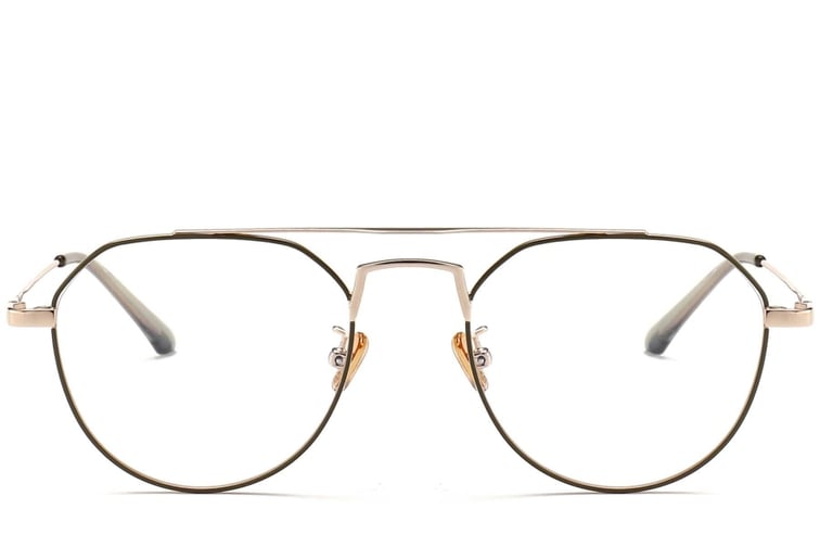 Aviator Green Metal Glasses #BS0406-0439