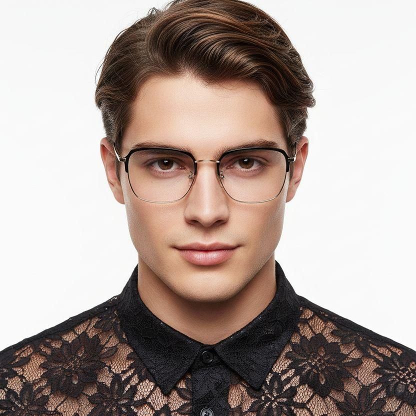 Vasos rectangulares de metal dorado #BS0406-0440