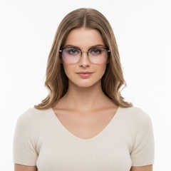 Vasos rectangulares de metal dorado #BS0406-0440