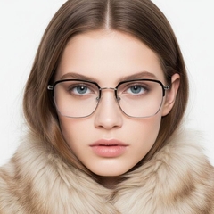 Rechteckige silberne Metallbrille #BS0406-0441