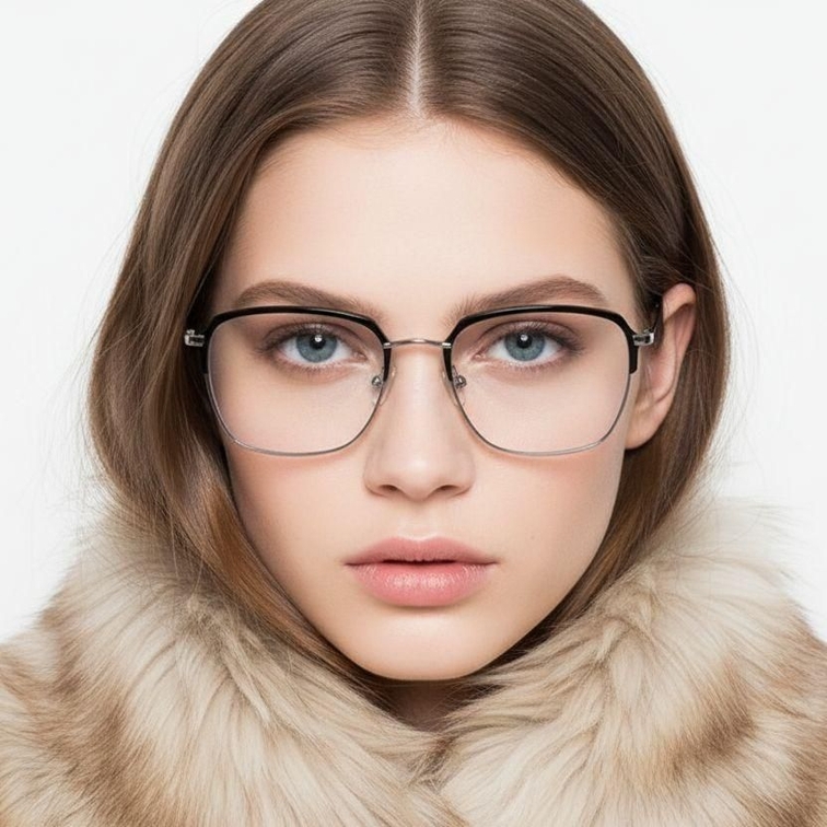 Vasos rectangulares de metal plateado #BS0406-0441