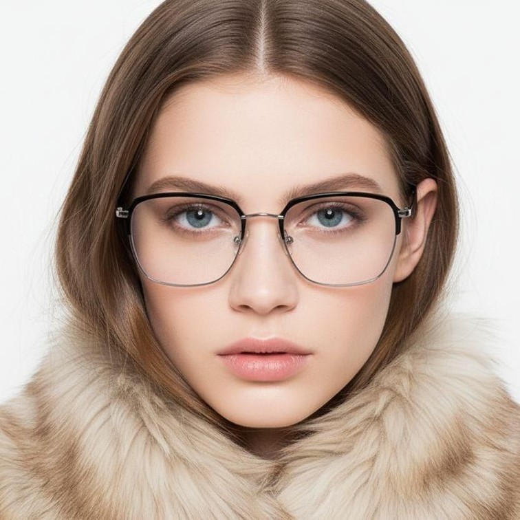 Vasos rectangulares de metal plateado #BS0406-0441