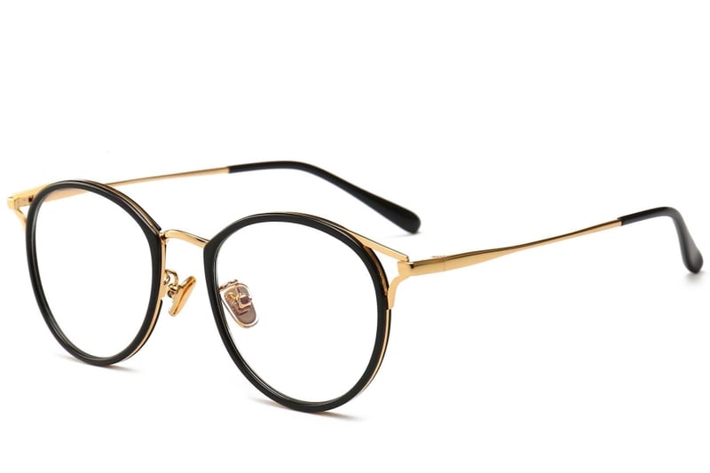 Oval Golden Metal Glasses #BS0406-0445