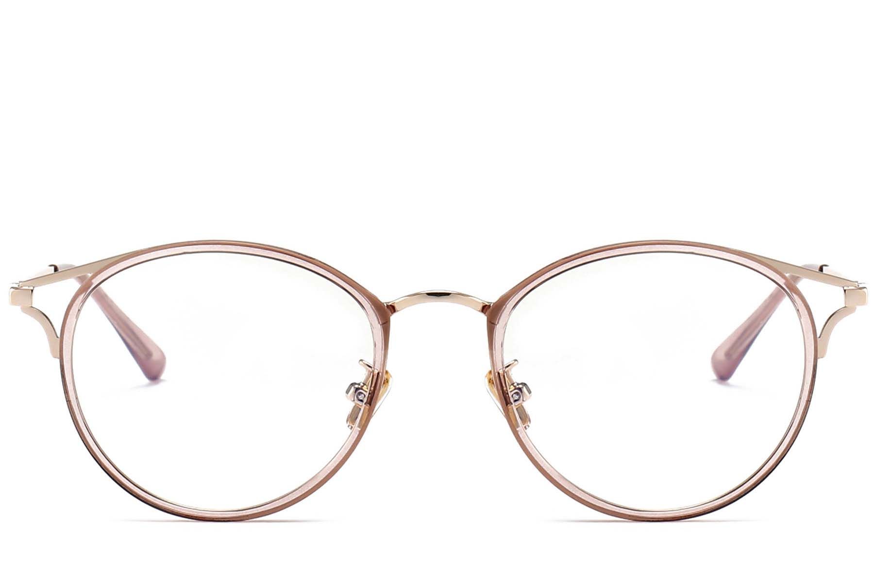 Gafas ovaladas de metal rosa #BS0406-0447