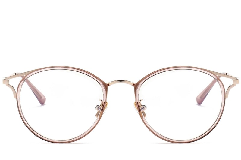 Oval Pink Metal Glasses #BS0406-0447