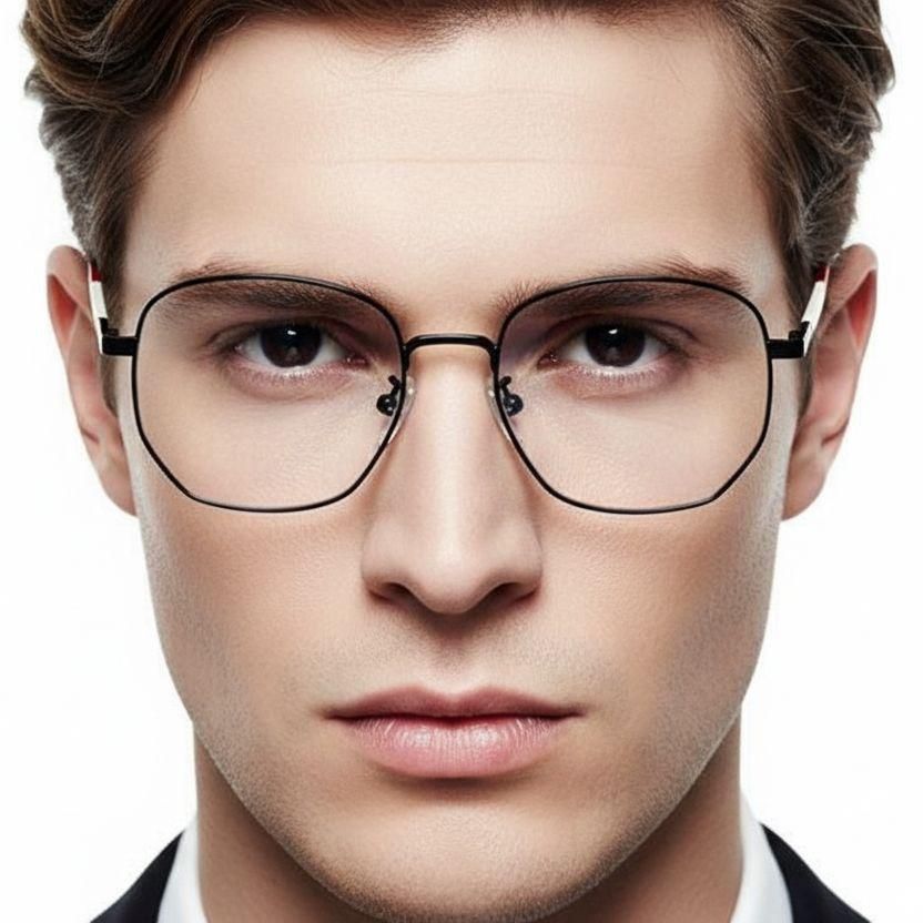 Gafas geométricas de metal negro #BS0406-0448