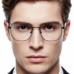 Gafas geométricas de metal negro #BS0406-0448