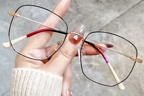 Lunettes géométriques en métal doré #BS0406-0449