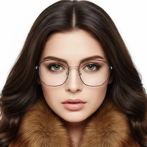 Lunettes géométriques en métal argenté #BS0406-0450