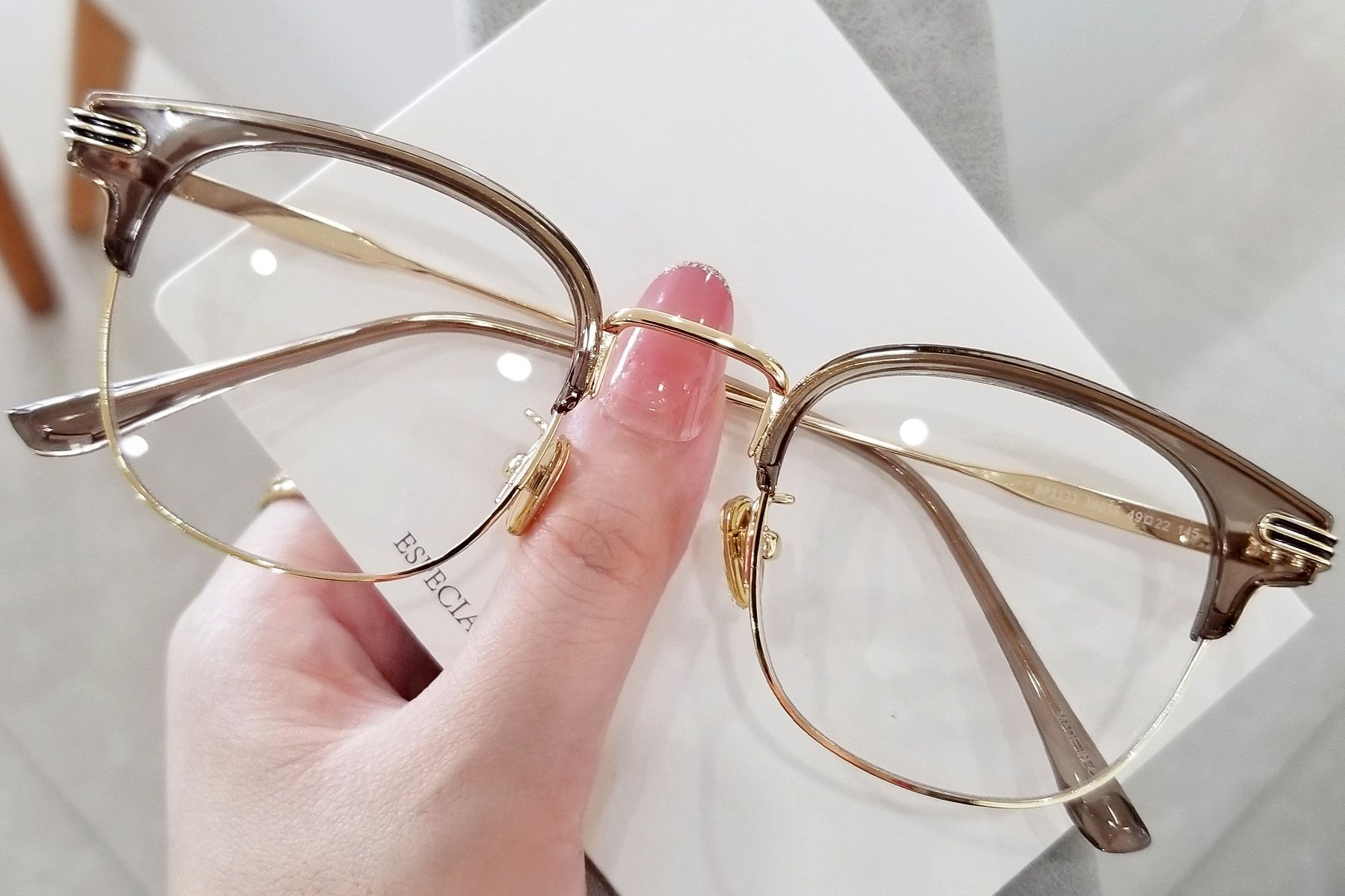 Semi-rimless Brown TR90 Glasses #BS0406-0458