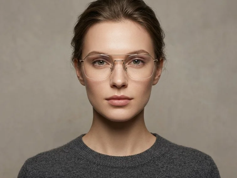 Aviator Golden Metal Glasses #BS0406-0459
