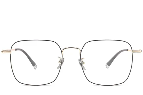 Lunettes géométriques en titane doré #BS0406-0463