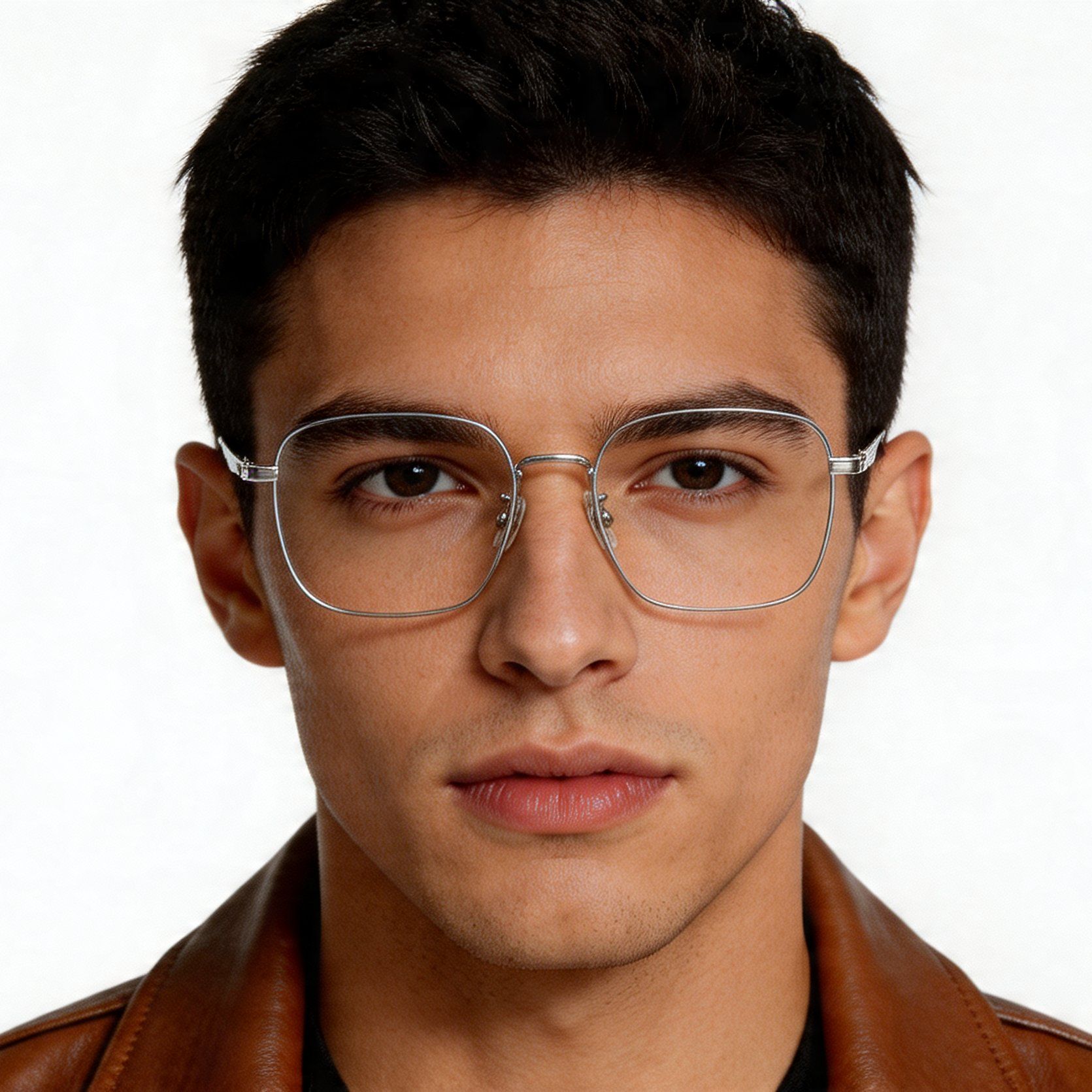 Geometric Silver Titanium Glasses #BS0406-0465