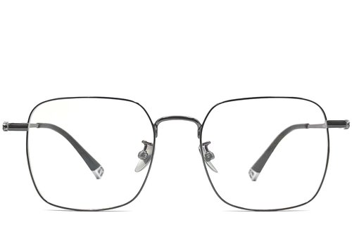 Lunettes géométriques grises en titane #BS0406-0467