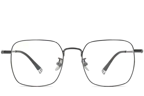 Lunettes géométriques grises en titane #BS0406-0467