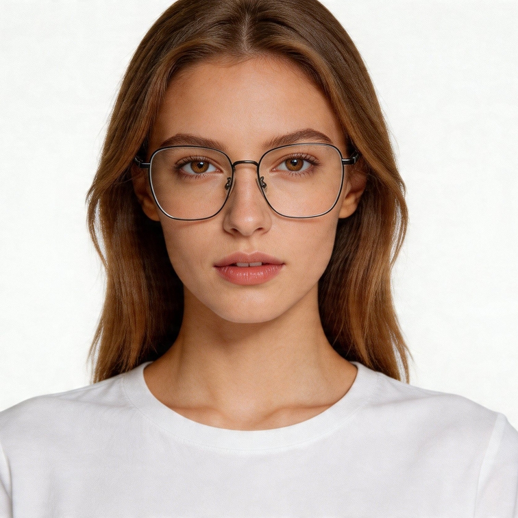 Geometrische graue Titanbrille #BS0406-0467