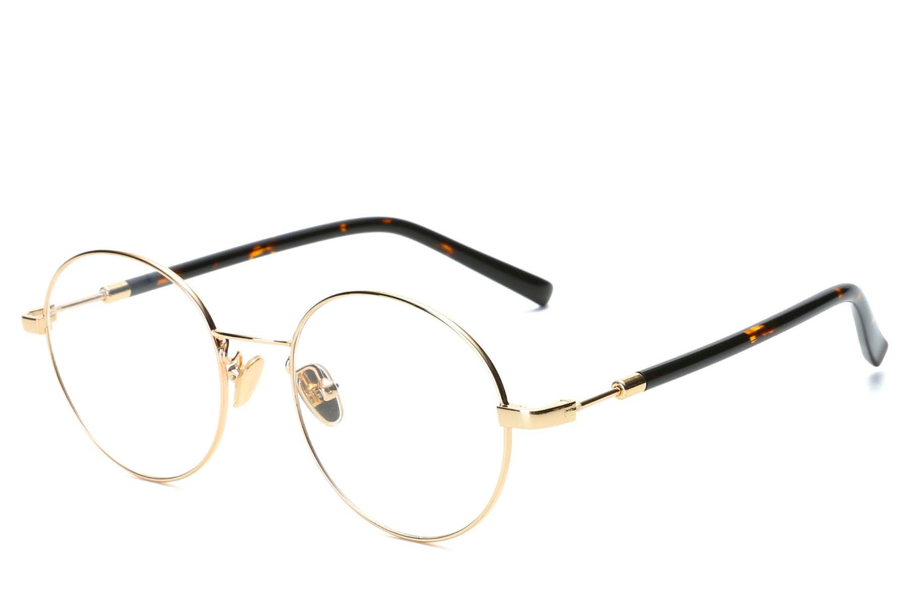 Gafas ovaladas de metal dorado #BS0406-0468