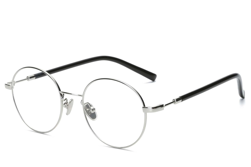 Oval Silver Metal Glasses #BS0406-0469