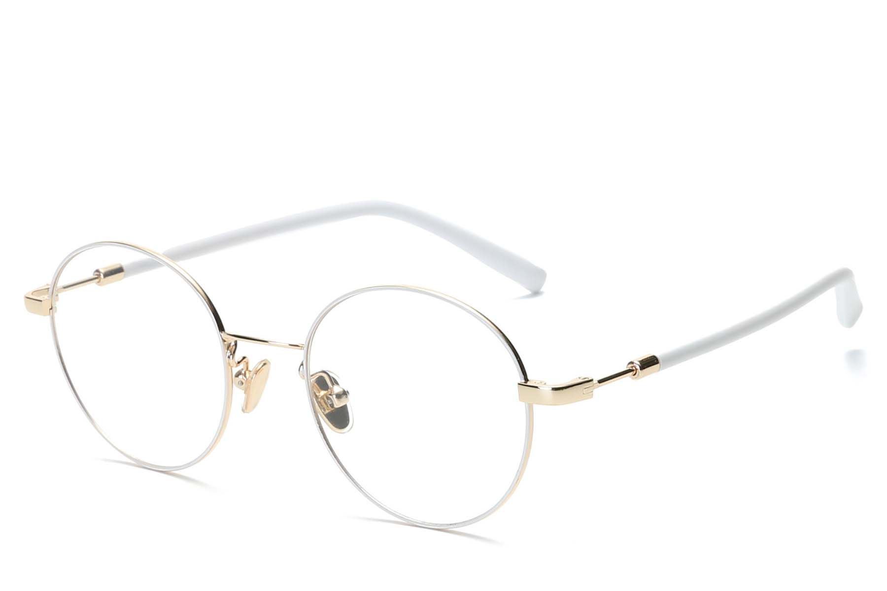 Gafas ovaladas de metal blanco #BS0406-0471