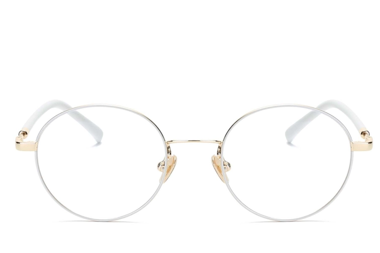 Gafas ovaladas de metal blanco #BS0406-0471