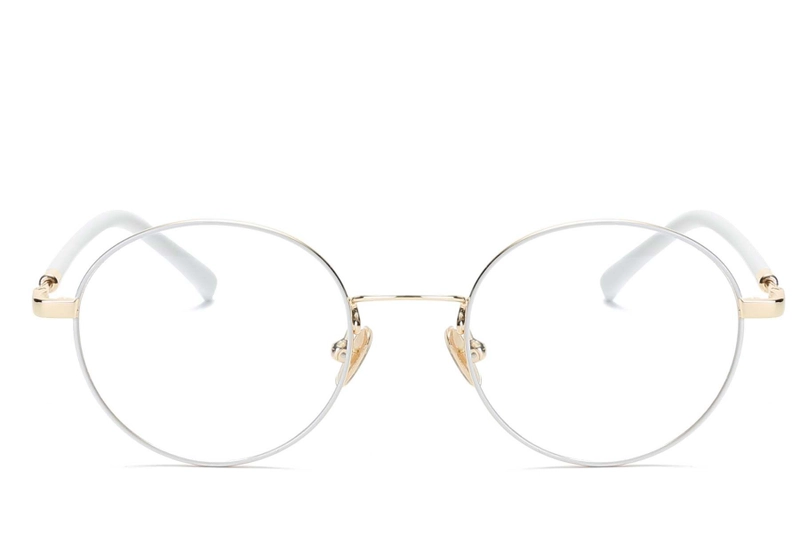 Oval White Metal Glasses #BS0406-0471