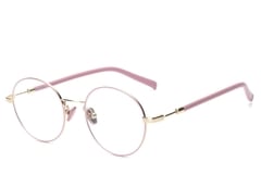 Oval Pink Metal Glasses #BS0406-0472