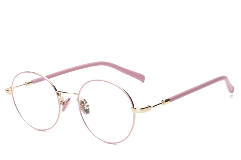 Oval Pink Metal Glasses #BS0406-0472