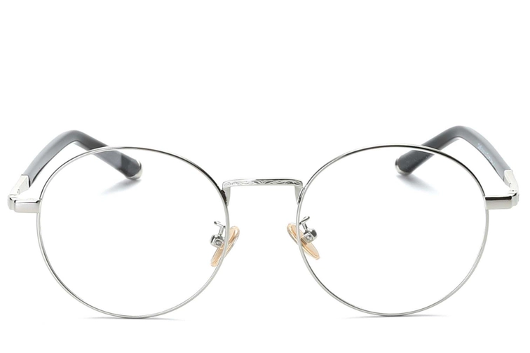 Gafas ovaladas de metal plateado #BS0406-0473