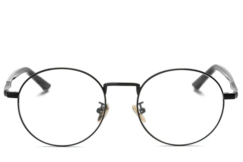 Lunettes ovales en métal noir #BS0406-0474