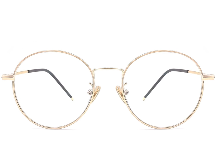 Oval Golden Metal Kids Glasses #BS0406-0480