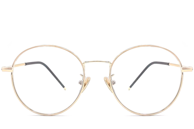 Oval Golden Metal Kids Glasses #BS0406-0480