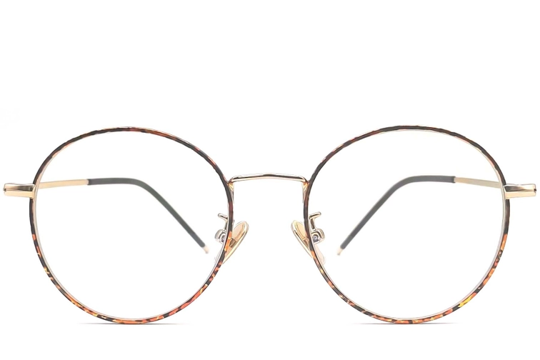 Oval Tortoiseshell Metal Kids Glasses #BS0406-0482