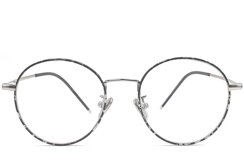 Oval Black Metal Kids Glasses #BS0406-0483