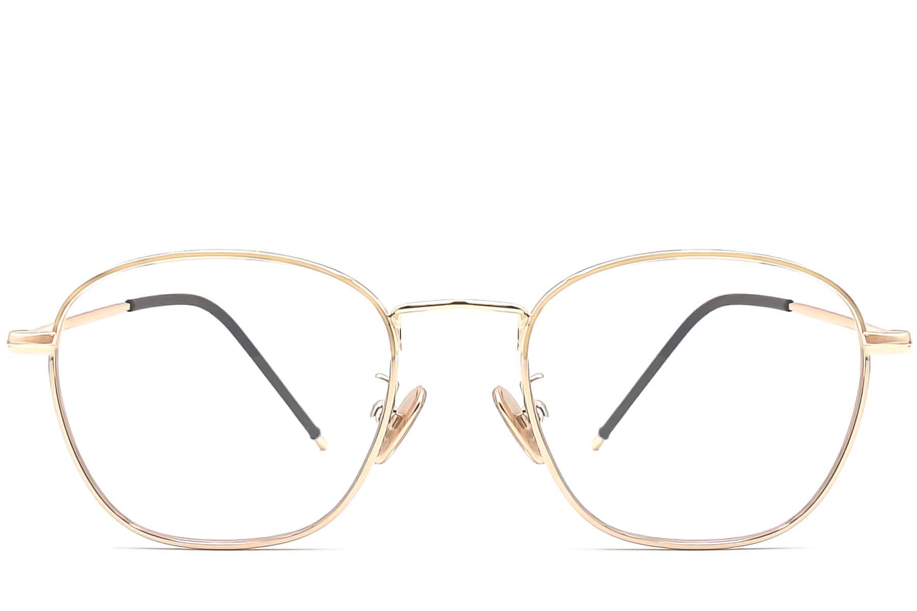 Gafas ovaladas de metal dorado para niños #BS0406-0485