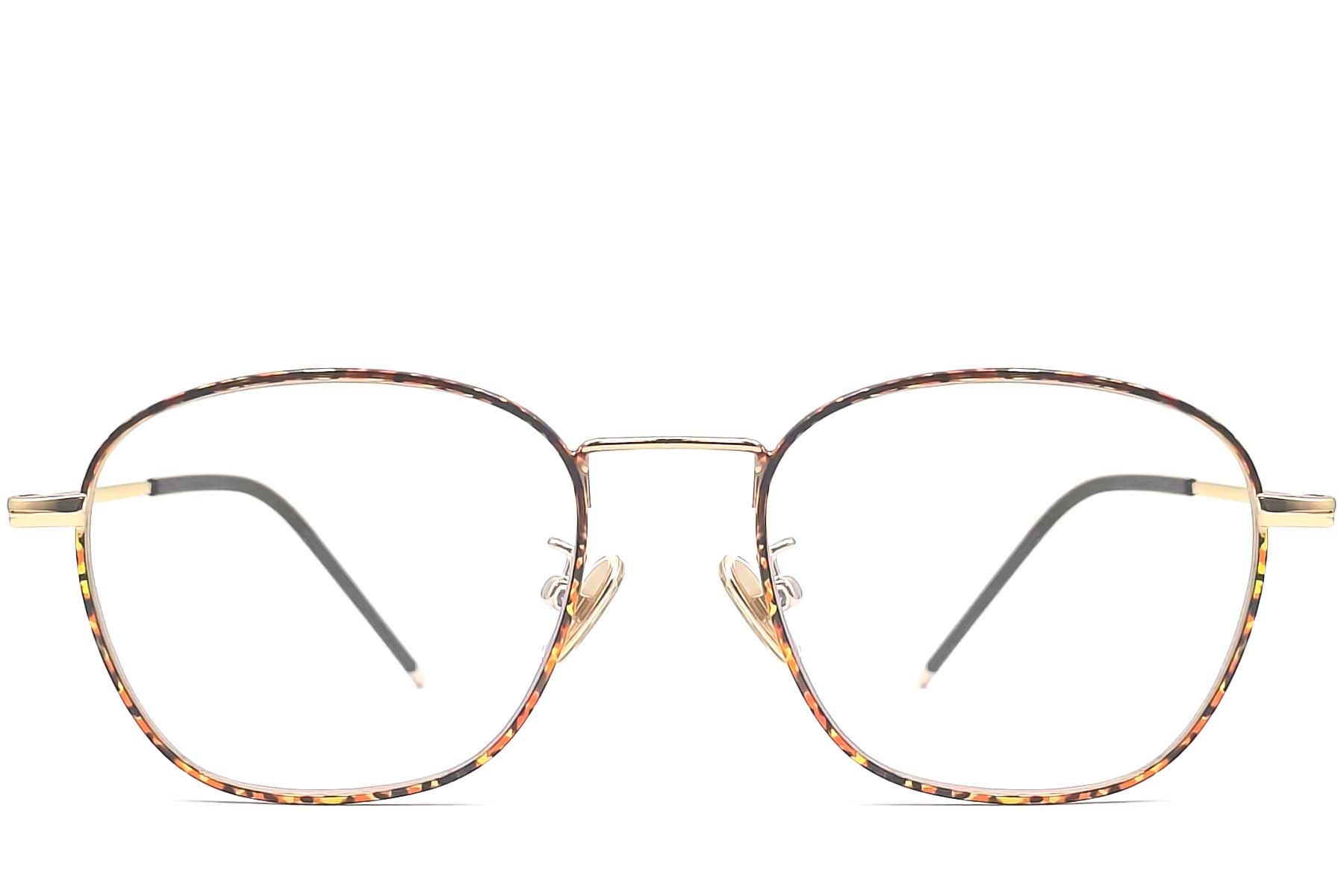 Gafas de metal ovaladas de carey # BS0406-0487