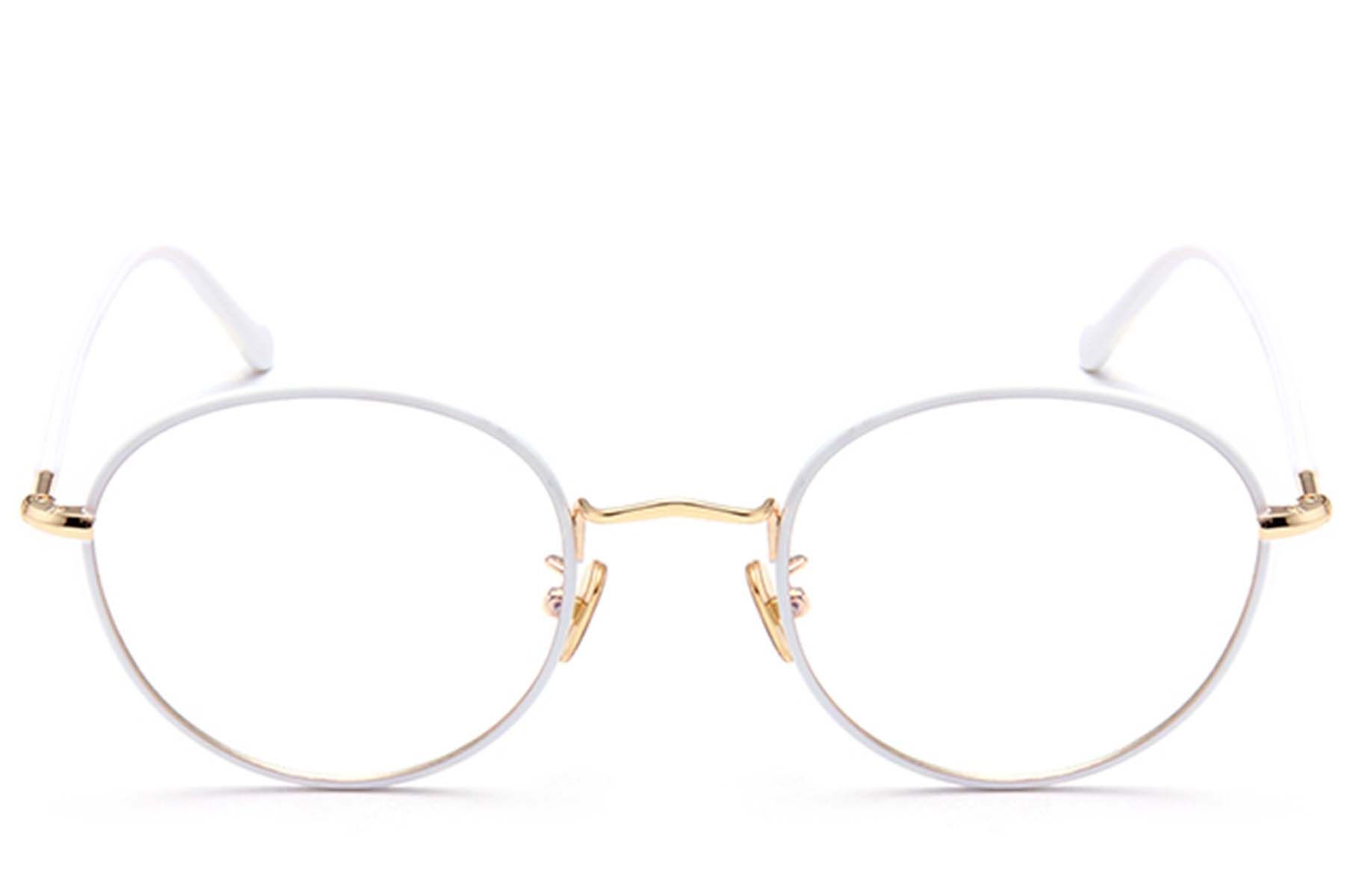 Oval White Metal Kids Glasses #BS0406-0491