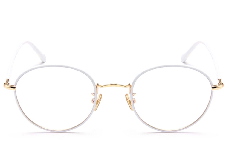 Oval White Metal Kids Glasses #BS0406-0491