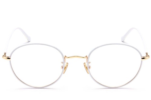 Oval White Metal Kids Glasses #BS0406-0491